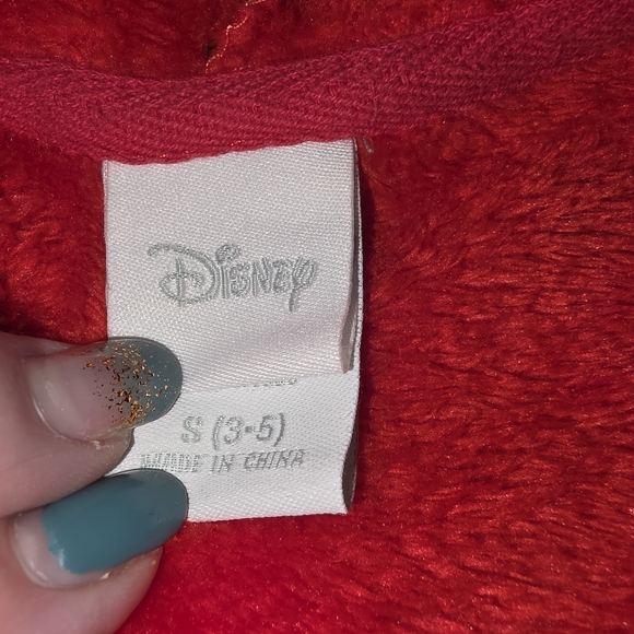 Disney  Mickey Mouse Red 100% Polyester Soft Fleece Full Zip hoodie Kids 3-5 - Picture 4 of 6